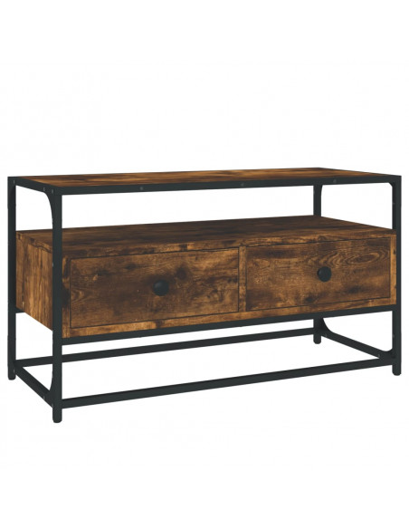 Mobile Porta TV Rovere Fumo 80x35x45 cm in Legno Multistrato