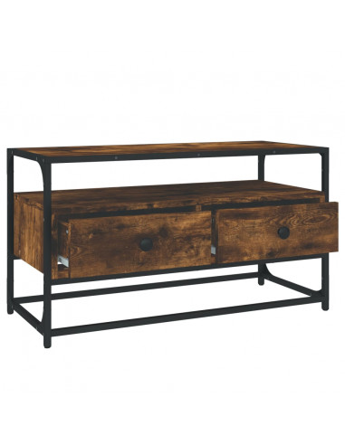 Mobile Porta TV Rovere Fumo 80x35x45 cm in Legno Multistrato