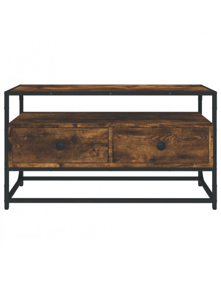 Mobile Porta TV Rovere Fumo 80x35x45 cm in Legno Multistrato