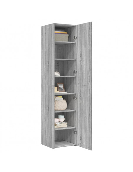 Credenza Grigio Sonoma 40x42,5x185 cm in Legno Multistrato