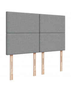 Giroletto a Molle con Materasso Grigio Chiaro 140x190cm Tessuto 2