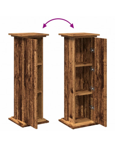 Espositore con Portaoggetti Legno Antico 31x30x90 cm Truciolato