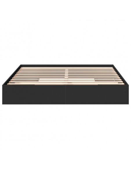 Giroletto con Cassetti Nero 180x200 cm in Legno Multistrato
