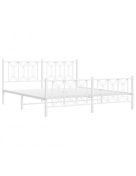 Giroletto con Testiera e Pediera Metallo Bianco 183x213 cm