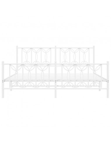 Giroletto con Testiera e Pediera Metallo Bianco 183x213 cm