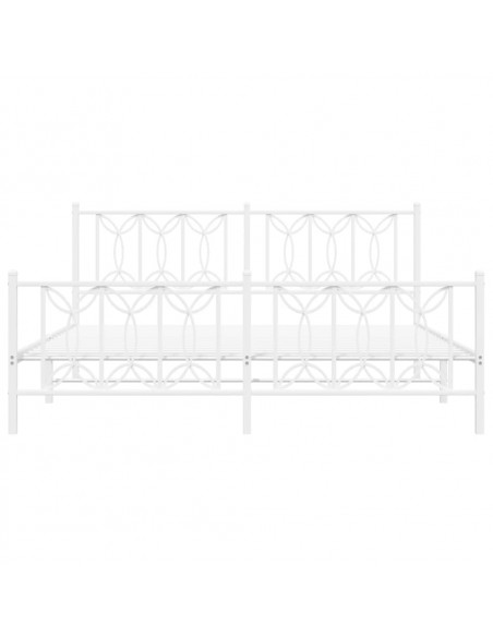 Giroletto con Testiera e Pediera Metallo Bianco 183x213 cm