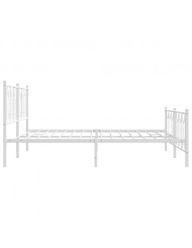 Giroletto con Testiera e Pediera Metallo Bianco 183x213 cm