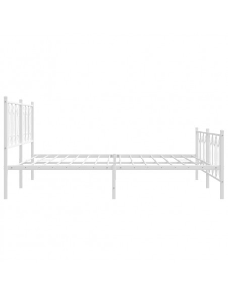 Giroletto con Testiera e Pediera Metallo Bianco 183x213 cm