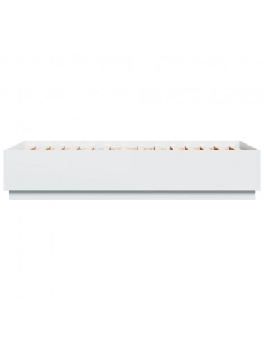 Giroletto con Luci LED Bianco 100x200 cm in Legno Massello