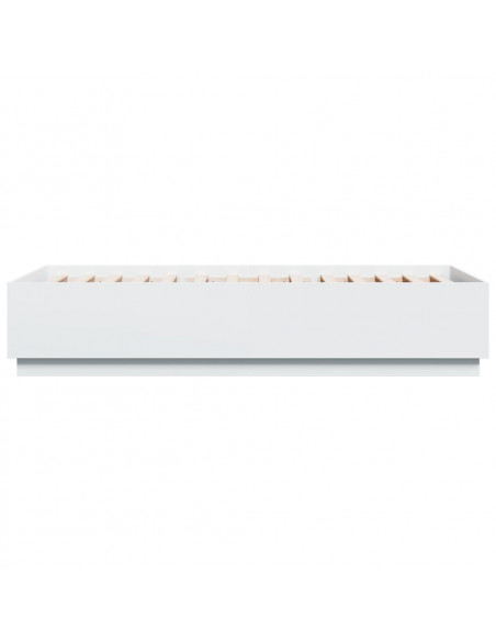 Giroletto con Luci LED Bianco 100x200 cm in Legno Massello