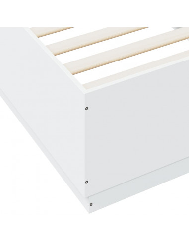 Giroletto con Luci LED Bianco 100x200 cm in Legno Massello