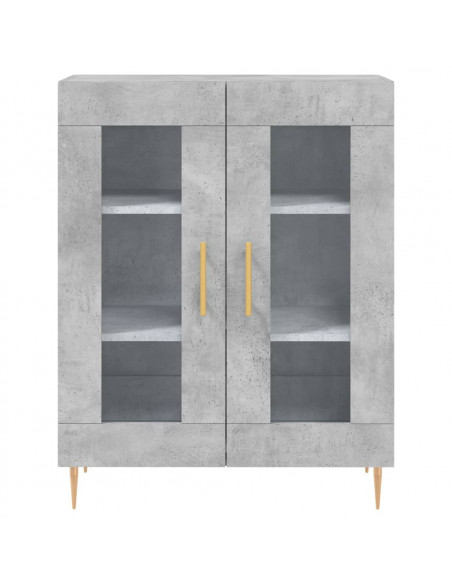 Credenza Grigio Cemento 69,5x34x180 cm in Legno Multistrato