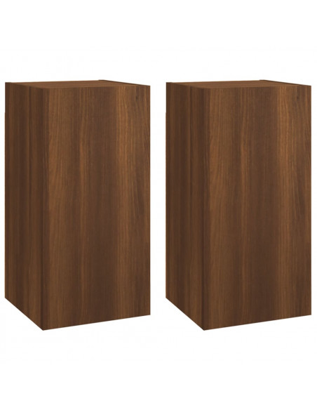 Mobili TV 2 pz Rovere Marrone 30,5x30x60 cm Legno Multistrato