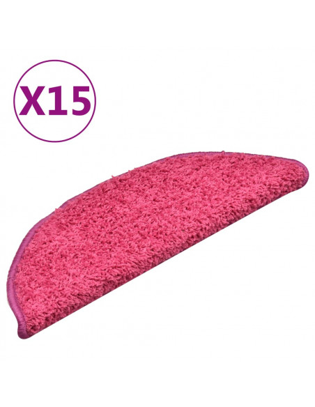Tappetini per Scale 15 pz Rosa Chiaro 56x17x3 cm
