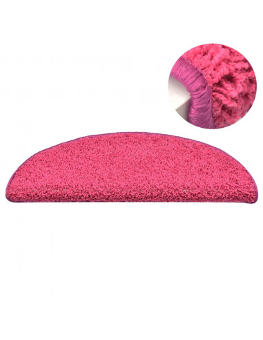 Tappetini per Scale 15 pz Rosa Chiaro 56x17x3 cm