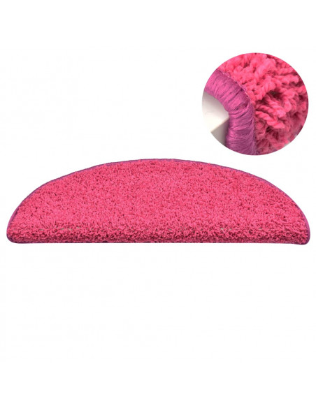 Tappetini per Scale 15 pz Rosa Chiaro 56x17x3 cm