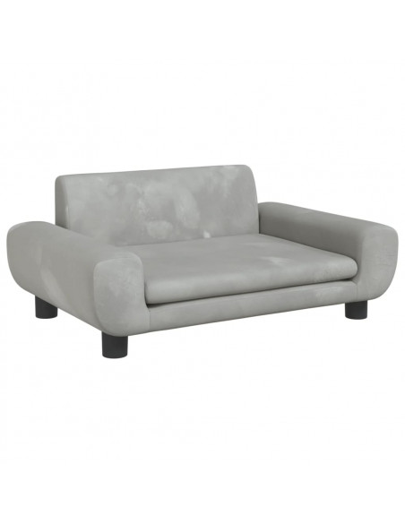 Divano per Bambini Grigio Chiaro 70x45x33 cm in Velluto