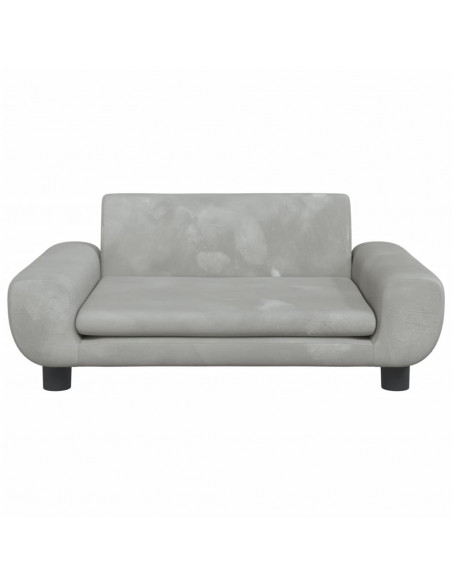 Divano per Bambini Grigio Chiaro 70x45x33 cm in Velluto
