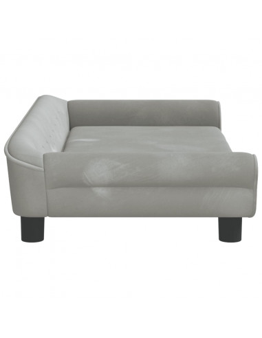 Divano per Bambini Grigio Chiaro 100x50x26 cm in Velluto