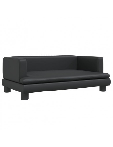 Divano per Bambini Nero 80x45x30 cm in Similpelle