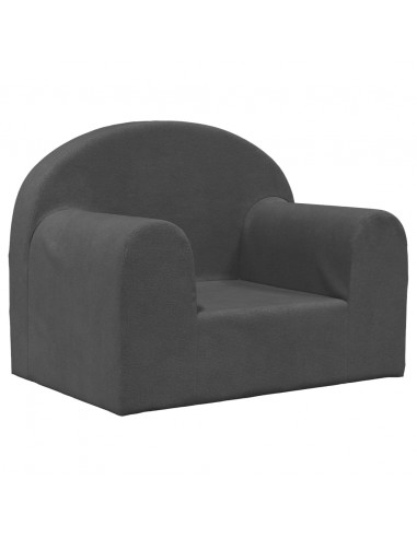 Divano per Bambini Antracite in Morbido Peluche