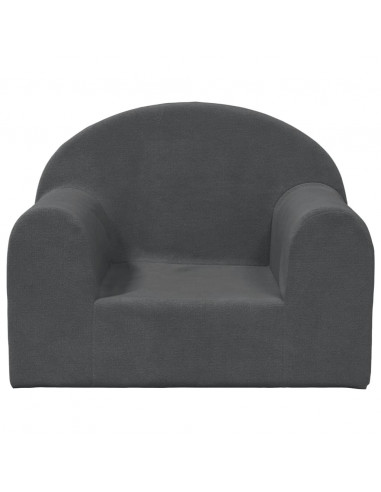 Divano per Bambini Antracite in Morbido Peluche