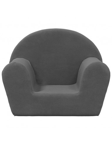 Divano per Bambini Antracite in Morbido Peluche