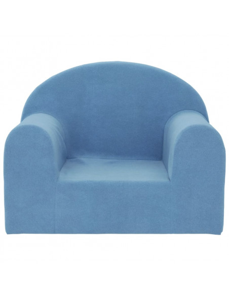Divano per Bambini Blu in Morbido Peluche