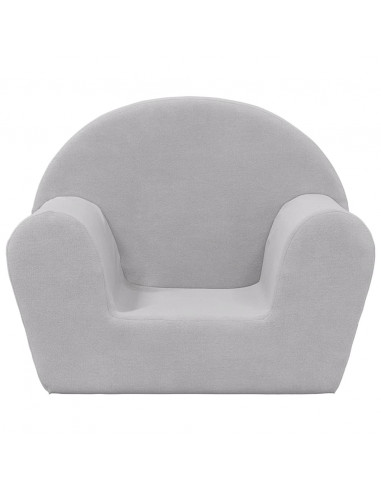 Divano per Bambini Grigio Chiaro in Morbido Peluche