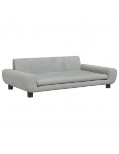 Divano per Bambini Grigio Chiaro 100x54x33 cm in Velluto 2