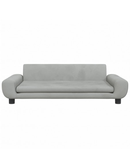 Divano per Bambini Grigio Chiaro 100x54x33 cm in Velluto