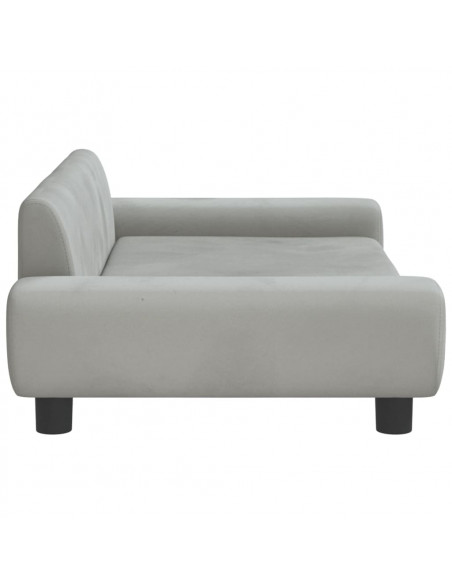 Divano per Bambini Grigio Chiaro 100x54x33 cm in Velluto