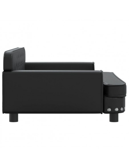 Divano per Bambini Nero 90x53x30 cm in Similpelle