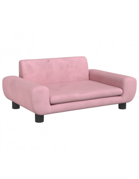 Divano per Bambini Rosa 70x45x33 cm in Velluto