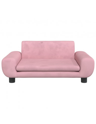 Divano per Bambini Rosa 70x45x33 cm in Velluto