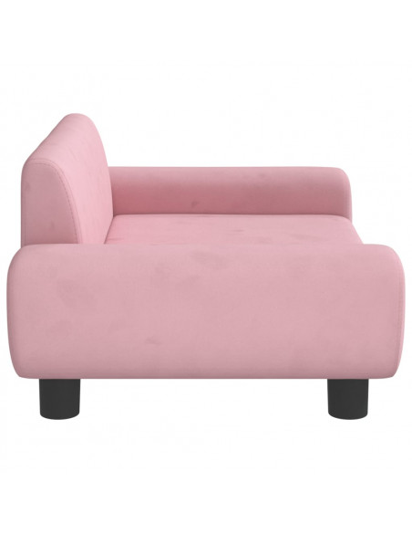 Divano per Bambini Rosa 70x45x33 cm in Velluto