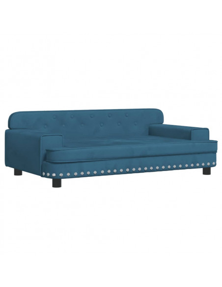 Divano per Bambini Blu 90x53x30 cm in Velluto