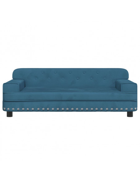 Divano per Bambini Blu 90x53x30 cm in Velluto