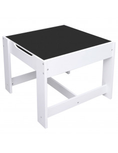Tavolo per Bambini con 2 Sedie Bianco in MDF 2