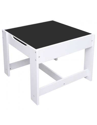 Tavolo per Bambini con 2 Sedie Bianco in MDF