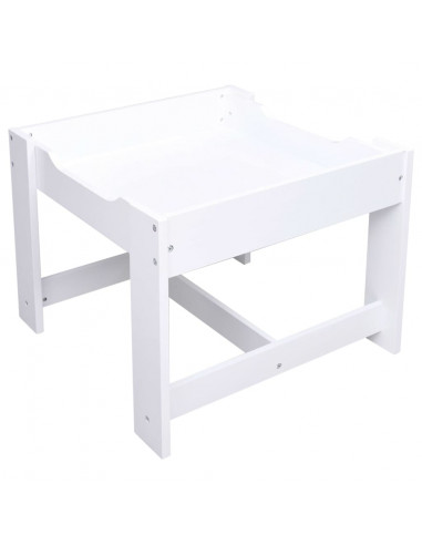 Tavolo per Bambini con 2 Sedie Bianco in MDF