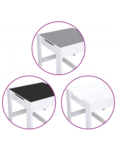 Tavolo per Bambini con 2 Sedie Bianco in MDF