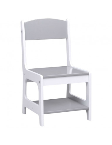 Tavolo per Bambini con 2 Sedie Bianco in MDF