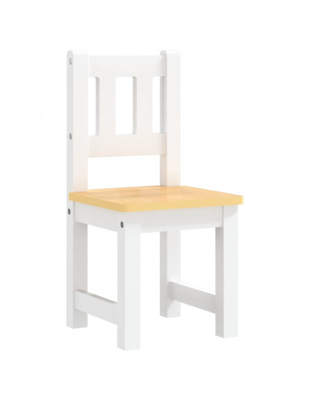 Set Tavolo e Sedie per Bambini 3 Pezzi Bianco e Beige in MDF