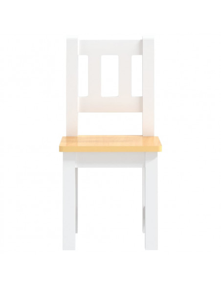 Set Tavolo e Sedie per Bambini 3 Pezzi Bianco e Beige in MDF
