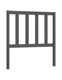 Testiera per Letto Grigia 81x4x100 cm in Legno Massello di Pino 2