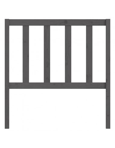 Testiera per Letto Grigia 81x4x100 cm in Legno Massello di Pino