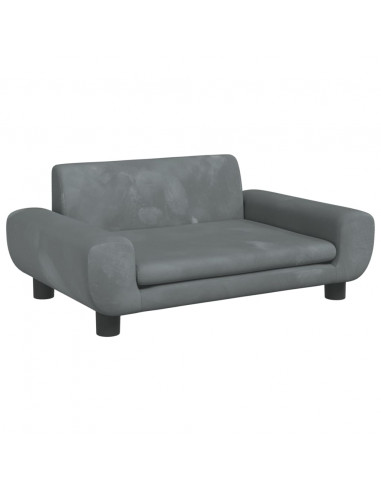Divano per Bambini Grigio Scuro 70x45x33 cm in Velluto