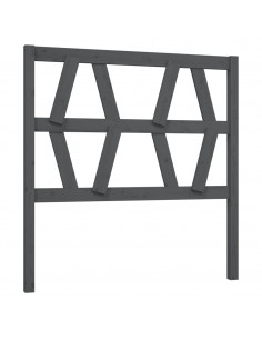 Testiera per Letto Grigia 81x4x100 cm in Legno Massello di Pino 2