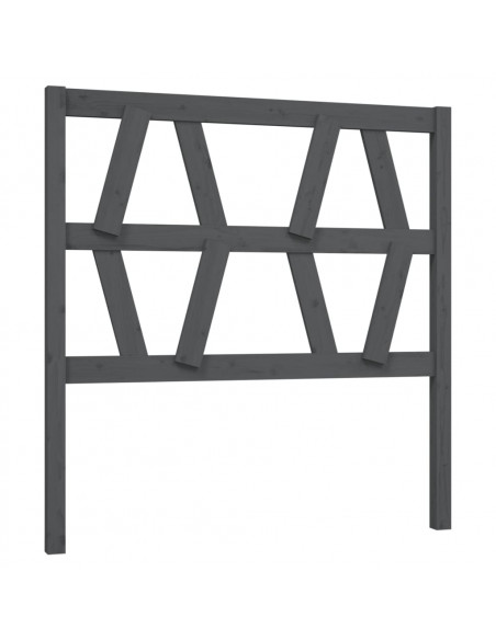 Testiera per Letto Grigia 81x4x100 cm in Legno Massello di Pino